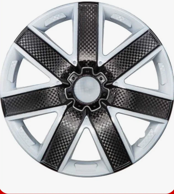 Колпаки R16 ГАЛАКСИ микс бело-черный карбон компл. 2 шт